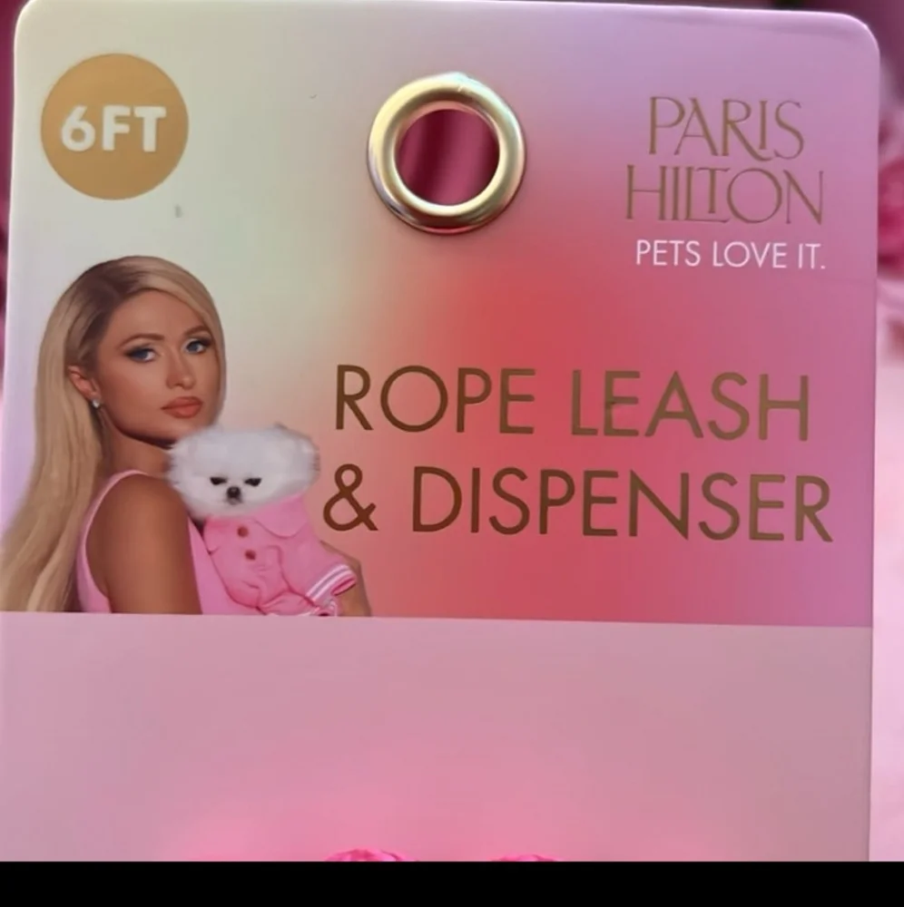 NWT Paris Hilton Lavender Dog Leash with Dispenser